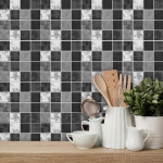 Musta ruudulise plaadi kleebis K&ouml;&ouml;k Backsplash &Otilde;likindel vannituba Veekindel Kodukaunistused Seinakleebised Peel Stick Kunstimaaling 20*20cmX6pcs