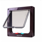 Koerav&auml;rava kassi klappuks 4-suunaline lukustatav turvasissep&auml;&auml;s olemasolev uks plastikust v&auml;ikese koera ukse komplekt koerakuuti kenneli lemmikloomatarvete jaoks L 25x23.5x5.3cm