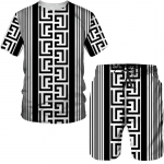 Uus trendikujundus, suvised meeste T-s&auml;rgid/vabaaja p&uuml;ksid Moodne Street Graphic Tee-top ja l&uuml;hikesed p&uuml;ksid, 2-osaline meeste komplekt S