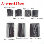 Mitu termokahaneva toru komplekti kahanemiskomplekti torud elektrilised torude pistikud Traat Kaablih&uuml;lss isoleeritud &uuml;mbris kuumus A type 127pcs