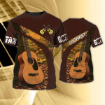 Suvised meeste T-s&auml;rgid Guitar Graphic 3D Mood Muusika T-s&auml;rk Pullover L&uuml;hikeste varrukatega O Kaelusega Rock Hip Hop Topid Suurem&otilde;&otilde;tmelised r&otilde;ivad XL