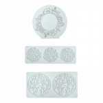 Formy Silikonowe V&auml;ike lillep&auml;rja pitsmatt Silikoonvorm &scaron;okolaadi-epoks&uuml;vaigualusele Suhkru k&auml;sit&ouml;&ouml; k&uuml;psetuskoogi pitsvorm