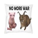 No More War Big Floppa ja Binguse padjakate 66x66 cm Naljakas kassi-meemi padjap&uuml;&uuml;r voodipesu diivanile Creative padjap&uuml;&uuml;r 30x30cm 12x12in