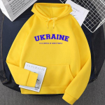 Ukraina kampsunid Ukraina dressipluus Mehed Naiste Pullover Fliis Meeste kampsunid Kollane Roheline Kapuutsiga Meeste R&otilde;ivad Streetwaer M kollane