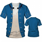 Suvised meeste kapteniriided T-s&auml;rk naljakas Cosplay uus Crewneck l&uuml;hikeste varrukatega meeste pilootvormi 3D tr&uuml;kitud r&otilde;ivad S