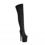 Seksikad naiste veekindlad platvormid &uuml;le p&otilde;lve ulatuvad saapad, litritega kuldsed ja h&otilde;bedased &otilde;hukesed k&otilde;rge kontsaga saapad, &uuml;mmarguse varbaga naiste kingad 35 must