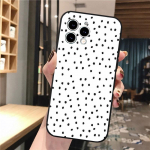 Mustvalge Polka Dot Leopard telefoni&uuml;mbris iPhone'ile Samsung Galaxy Redmi Xiaomi Oppo OnePlus Note SA 7 8 9 10 11 12 13 14 20 21 22 23 53 54 Pro Ultra Samsung Galaxy A50 A50s