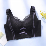 Suures suuruses naiste Full Cup Longline Minimizer rinnahoidja juhtmevaba suvine &otilde;huke rinnahoidja Seksikas pitsist aluspesu, Push Up Bralette top 120E must