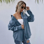 &Uuml;herealine pikkade varrukatega pluus Naiste Moodsad velvetist s&auml;rgid Naistele S&uuml;gisene elegantne vabaaja vaba s&auml;rk, mantlid, riided 29556 S helesinine v&auml;rv