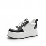 Fujin 7cm ehtsast nahast platvorm kiil Naiste kevad-s&uuml;gis Vastupidavad paksud tossud Mood Konts Pumbad Saapad H&auml;sti istuvad kingad 34 valge