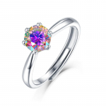 Bague Ringen S925 h&otilde;bedane kuue k&uuml;&uuml;nise komplekt, 1 kat v&auml;rvi Moissanite naiste lihtne moodne reguleeritav s&otilde;rmus Nude Cargo