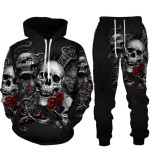Wolf 3d Print Hoodie kost&uuml;&uuml;m S&uuml;gistalv Meeste Naiste Komplektid Tiger Tracksuit Unisex Hoodie + P&uuml;ksid Kaheosaline komplekt 5XL gray