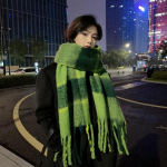 Naiste sall Moodne ruuduline ka&scaron;miirsall korea versioon Talvine soojust tihendav hitt v&auml;rvi v&auml;rv Tudeng paari rinnat&uuml;kk pikk sall