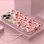 Luksuslik kaetud TPU telefoni&uuml;mbris koos kaelapaelaga iPhone 6 6s 7 8 Plus SE XR XS 11 12 13 14 15 Pro Max pehmed &uuml;mbrised A23 J&otilde;uluvana Head uut aastat kate for iPhone 6