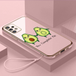 Luksuslik kaetud TPU telefoni&uuml;mbris koos kaelapaelaga Samsung Galaxy A04 A05s A13 A14 A24 A54 A34 Note20 S23 Ultra &uuml;mbristele A38 Maitsev avokaado kate Samsung Galaxy A81