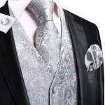 Hi-Tie Tuxedo vest meestele, &uuml;likond, vest kaelaside, taskur&auml;tik, mansetin&ouml;&ouml;bid pulma&auml;ri jaoks S