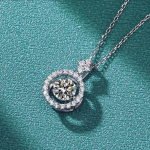 1CT D v&auml;rvi t&otilde;eline moissanite &uuml;mmargune ripats kaelakee naistele Lab Diamond S925 Sterling h&otilde;be peen ehe kingitus NE019 1.0ct 6.5mm D Color