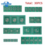 30 tk/partii PCB plaadikomplekt tr&uuml;kkplaat SMD keeratav DIP-adapteri muundurplaat FQFP HTQFP QFN48 SOP SSOP TSSOP 8 16 24 28