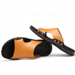 Suvised meeste nahast massaažiosakesed p&otilde;hjaga suured sussid 38-48 rannasandaalid 38 must