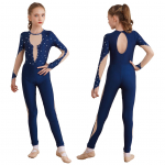 Lapsed, t&uuml;drukud, iluuisutamine, v&otilde;imlemine, tantsuetendus, kost&uuml;&uuml;m, pikkade varrukatega Unitard body 15-16 Years tumesinine v&auml;rv