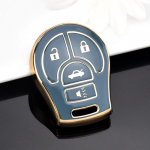2 3 4 nupud Shell Fob Nissan March Tiida Altima Armada Cube Juke Maxima Pathfinder Rogue Sentra Versa TPU kaugjuhtimispuldi v&otilde;tme korpuse kate 2 Button Key Case valge