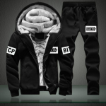 Spordidressi fliisist kapuutsiga jakk+p&uuml;ksid dressipluusid komplektid kapuutsid &uuml;likond mantel Spordiriided s&uuml;gistalv soe pullover 4XL must