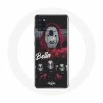 Samsung Galaxy A21S &uuml;mbris, millel on papel bella ciao logo