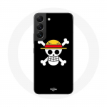 &Uuml;mbris Samsung Galaxy S21 FE One Piece Manga Skull musta taustaga
