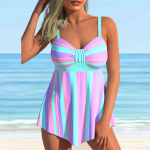 Naiste &otilde;lapaeltega ujumistrikoo White Flowers Print Bikini Tankini ujumistrikoo S