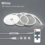 5 V USB LED neoonvalgusriba puuteandur, h&auml;mardatav painduv neoonsiltide lint 120 LED juhtmevaba kaugjuhtimispuldi lindiga ruumi sisekujundus 1m-Remote valge