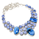 Natural Blue Solar Quartz Gemstone 925 Sterling Silver Necklace 18 l8n16