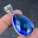 Natural Tanzanite Quartz Handmade 925 Sterling Silver Jewelry Pendant 2.25 p0y45