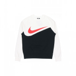 Nike Sportswear Swoosh Vabaaja &Uuml;mmarguse Kaelusega Pullover Huppar Meeste Topid Must Valge CZ4922-010 XL