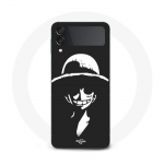 Coque Samsung Galaxy Z Flip3 Monkey D. Luffy black and white