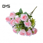 Kunstlik roosi&otilde;ie oks varrega Realistlik korduvkasutatav pulmapeo pruudikimp Lilleseade Kunstlilled siseruumides v&auml;liskaunistus roosa punane v&auml;rv