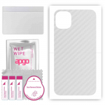 apgo Protective Skin Sticker for the back compatible with Apple iPhone 11, Wrap Film, Foil, Vinyl - Pattern Transparent Carbon