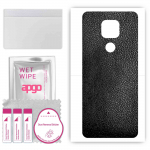 apgo Protective Skin Sticker for the back compatible with Lenovo Lemon K12, Wrap Film, Foil, Vinyl - Pattern Black Leather