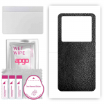 apgo Protective Skin Sticker for the back compatible with Vivo X80 Pro, Wrap Film, Foil, Vinyl - Pattern Black Leather
