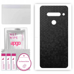 apgo Protective Skin Sticker for the back compatible with LG G8 ThinQ, Wrap Film, Foil, Vinyl - Pattern Black Honeycomb