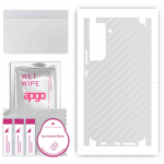 apgo Protective Skin Sticker for the back+sides compatible with Samsung Galaxy S22 Plus, Full Wrap Film, Foil, Vinyl - Pattern Transparent Carbon