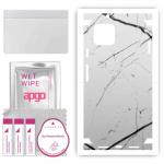 apgo Protective Skin Sticker for the back+sides compatible with Google Pixel 4, Full Wrap Film, Foil, Vinyl - Pattern White Marble