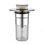 Pop-Up Bathroom Sink Stopper with Anti-Clogging Basket Universal Drain Strainer for 1.1-1.45 in U.S. Standard Drain Holes Leaking Plug Hair Catcher h&otilde;be