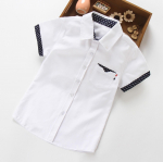 Poiste suvine l&uuml;hikeste varrukatega T-s&auml;rk, laste allak&auml;iva kraega polos&auml;rk Puuvillane Preppy Style Top Kids 170cm