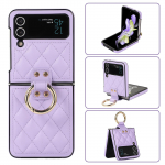 Nahk&uuml;mbris Samsung Galaxy Z Flip4 Filp3 kokkupandav telefoni&uuml;mbris koos r&otilde;ngaga klassikalises stiilis huawei P50 tasku kaitse&uuml;mbris Samsung Galaxy Z Flip3 valge