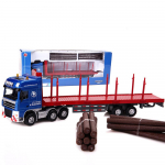 1/50 skaala Lastele sulamist survevalu mudel M&auml;nguasjade palkide transporter veoauto miniatuurne auto metallist kingitus 1/50-Size:26*7.3*3.5cm punane/sinine