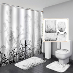 4 tk Flower Series du&scaron;ikardinate komplektid vannitoa jaoks libisemiskindlad vannitoavaibad kaas WC kate vannimatt 4Pcs