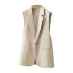 Naiste &uuml;likond, vest, &uuml;he n&ouml;&ouml;biga suletav V-kaelus, varrukateta kardigan keskmise pikkusega &uuml;hev&auml;rviline pidulik &auml;ri, OL pendelmantel L must