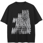 Streetwear Kirjad Graafiline Must T-s&auml;rk Puuvill Unisex Topid T-s&auml;rgid Suvine L&uuml;hikeste Varrukatega T-s&auml;rk M must