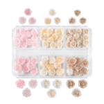 6 Grid Tricolor Resin Rose Stereoscopic 3D Flower K&uuml;&uuml;nte v&otilde;lu Dekoratiivsed aksessuaarid geelk&uuml;&uuml;nte t&auml;itematerjali jaoks DIY k&uuml;&uuml;nte disain