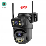 Wifi-seire PTZ-kaamera Kolme objektiiviga IP66 turvakaitsekaamerad 9MP juhtmevaba v&auml;lis-IP-kaamera inimese tuvastamine ICSEE 6MP NO CARD
